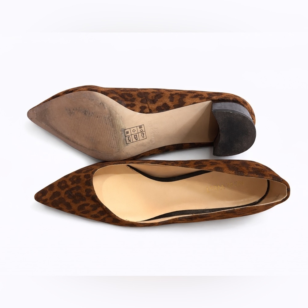 NINE WEST Classic Animal Pointed Printed Leopard Pumps Sz 8